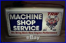 Vintage 1960's TRW Machine Shop Service Engine Gas Oil 25 Lighted Metal Sign