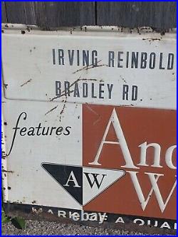 Vintage 1960s Anderson Windows Metal Advertising Sign 3x2' Frankenmuth MI