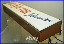 Vintage 1960s Era RCA Victor Television Lighted Hanging Advertising Sign CLEAN