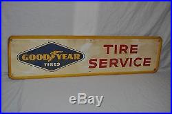 Vintage 1961 Goodyear Tires 44 Single Sided Embossed Metal Sign