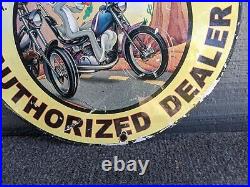 Vintage 1961 Indian Motorcycles Porcelain Enamel Metal Advertising Sign 12