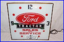 Vintage 1962 Ford Tractor Farm Gas Oil 15 Lighted Pam Clock SignWorks