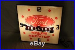 Vintage 1962 Ford Tractor Farm Gas Oil 15 Lighted Pam Clock SignWorks