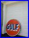 Vintage-1962-GULF-Oil-Sign-42-Diameter-PICK-UP-ONLY-item-01-hhx