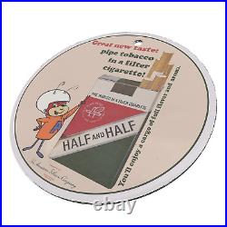 Vintage 1965 Half And Half Cigarettes Porcelain Enamel Gas & Oil Garage Sign