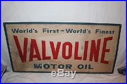 Vintage 1968 Valvoline Motor Oil Gas Station 36 Embossed Metal Sign