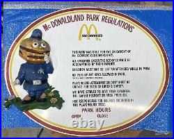 Vintage 1980's McDonaldland Playground Park Regulations Sign 48Porcelain Rare