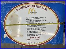 Vintage 1980's McDonaldland Playground Park Regulations Sign 48Porcelain Rare