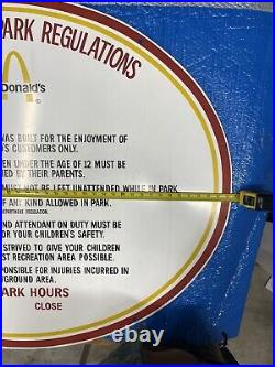 Vintage 1980's McDonaldland Playground Park Regulations Sign 48Porcelain Rare