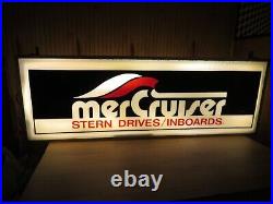 Vintage 1980s Mercury MerCruiser Lighted Sign Double Sided Stern drives inboards
