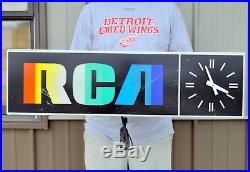 Vintage 1980s RCA Rainbow Lighted Clock Indoor Store Display Sign Advertisement