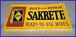 Vintage 28.5 SSA Original 1960's Embossed Sakrete Cement Advertising Sign