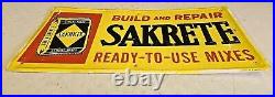 Vintage 28.5 SSA Original 1960's Embossed Sakrete Cement Advertising Sign