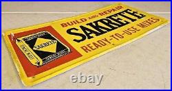 Vintage 28.5 SSA Original 1960's Embossed Sakrete Cement Advertising Sign