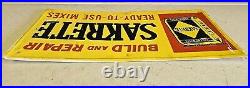 Vintage 28.5 SSA Original 1960's Embossed Sakrete Cement Advertising Sign