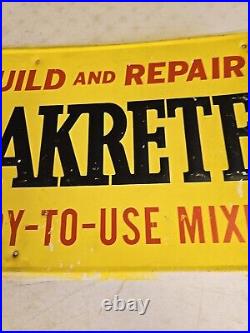 Vintage 28.5 SSA Original 1960's Embossed Sakrete Cement Advertising Sign