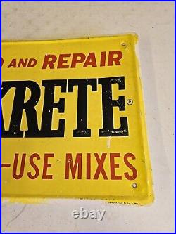 Vintage 28.5 SSA Original 1960's Embossed Sakrete Cement Advertising Sign