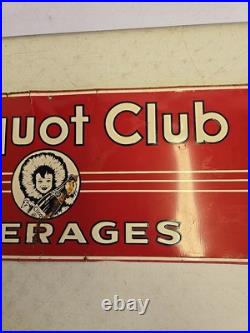 Vintage 30 SST Embossed Original Clicquot Club Beverages Advertising Soda Sign Vintage 30 SST Embossed Original Clicquot Club Beverages Advertising Soda Sign