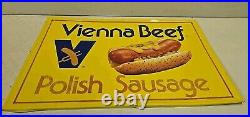 Vintage 35 SSA Vienna Beef Polish Sausage Advertising Sign