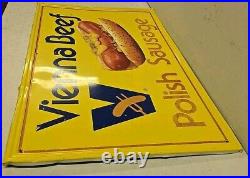 Vintage 35 SSA Vienna Beef Polish Sausage Advertising Sign