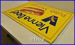 Vintage 35 SSA Vienna Beef Polish Sausage Advertising Sign