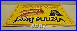 Vintage 35 SSA Vienna Beef Polish Sausage Advertising Sign