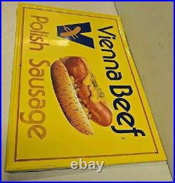 Vintage 35 SSA Vienna Beef Polish Sausage Advertising Sign