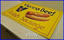 Vintage 35 SSA Vienna Beef Polish Sausage Advertising Sign