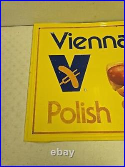 Vintage 35 SSA Vienna Beef Polish Sausage Advertising Sign