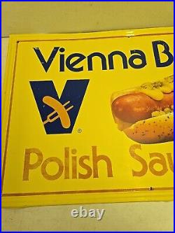 Vintage 35 SSA Vienna Beef Polish Sausage Advertising Sign