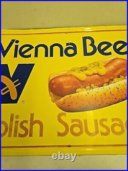 Vintage 35 SSA Vienna Beef Polish Sausage Advertising Sign