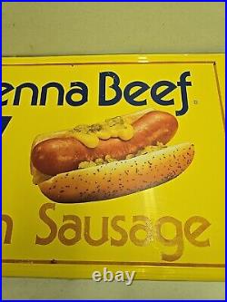 Vintage 35 SSA Vienna Beef Polish Sausage Advertising Sign