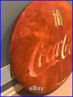 Vintage 36 Coca Cola Button Sign Coke Soda Advertising