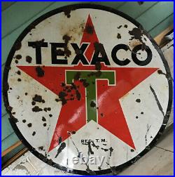 Vintage 6 foot round Texaco gas sign