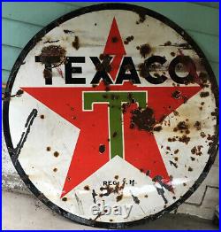 Vintage 6 foot round Texaco gas sign