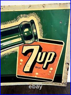 Vintage 7 Up Metal Sign 7UP Soda Sign Pop Advertising Sign