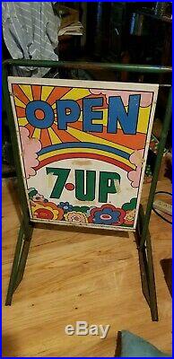 Vintage 7 up two sided, Peter Max style Sign