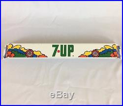 Vintage 7UP advertising Door Push Bar Sign 19 Long Colorful Hippie Style Motifs