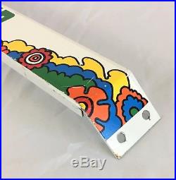 Vintage 7UP advertising Door Push Bar Sign 19 Long Colorful Hippie Style Motifs