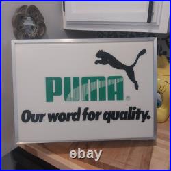 Vintage 80's Dualite Puma Lighted Sign NEVER USED EXCELLENT