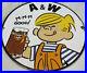 Vintage-A-W-M-m-m-Good-Porcelain-Sign-Dennis-The-Menace-Root-Beer-Float-01-xp