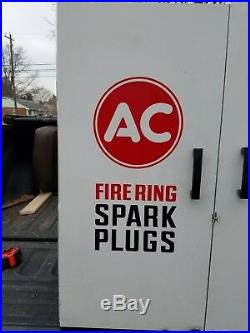 Vintage AC Fire Ring Spark Plug Display Cabinet 1960s Chevrolet Pontiac Olds