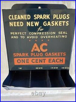 Vintage AC SPARK PLUGS GASKET METAL GAS STATION ADVERTISING DISPLAY RACK