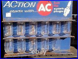 Vintage AC Spark Plug Metal Display Rack Sign Oil Gasoline Service Station 18X15