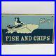 Vintage-AHOY-Fish-and-Chips-Fisherman-Boat-1950-Advertising-Sign-15-25-x-8-75-01-cms
