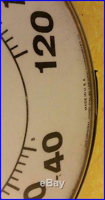 Vintage AMOCO round metal domed advertising thermometer sign oil gas station vw