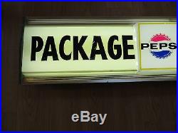 Vintage Advertising 1960's Package Liquor Pepsi Lighted Sign Works Perfect 48 L