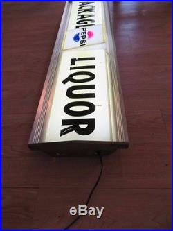 Vintage Advertising 1960's Package Liquor Pepsi Lighted Sign Works Perfect 48 L