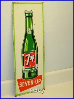 Vintage Advertising 7 Up Sign, Bottle, Pop Soda, Original