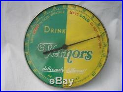 Vintage Advertising Drink Vernor's Ginger Ale 12 Round Metal Thermometer